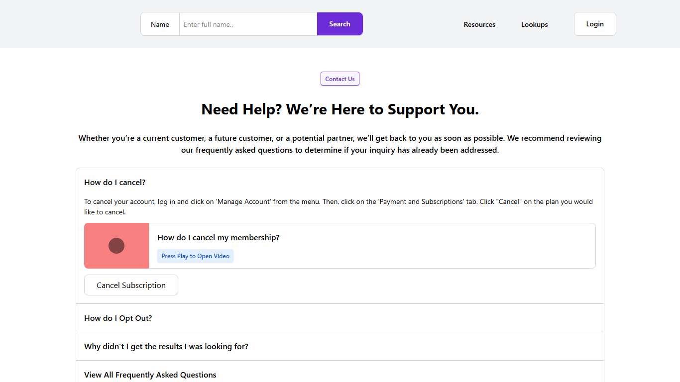 Contact Us People Search - SocialCatfish.com