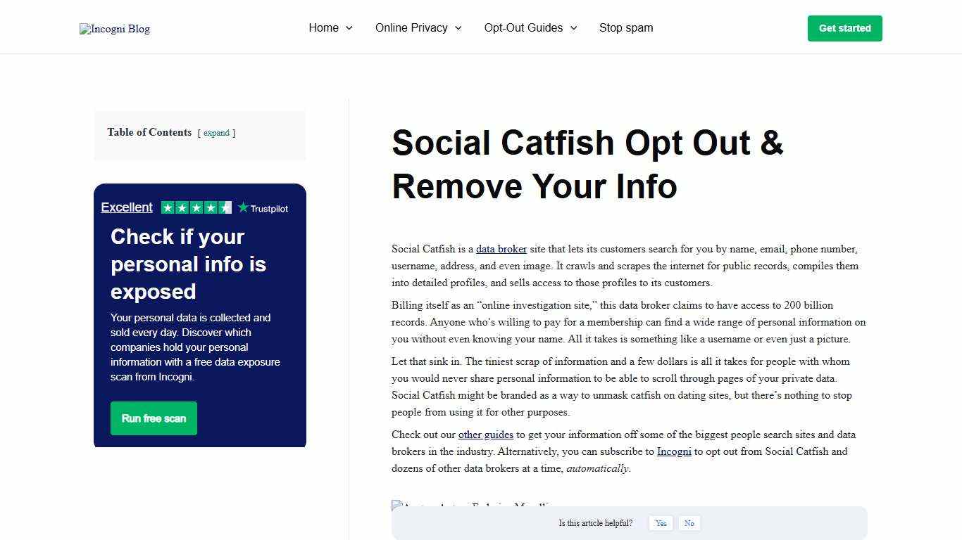 Social Catfish Opt Out & Remove Your Info [2026] Incogni